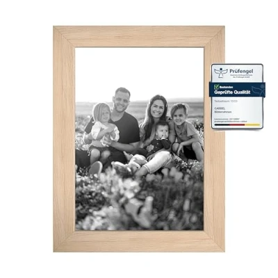 Afbeelding van CABBEL Fotolijst 15 x 21 cm, stabiele mdf houten lijst, onbreekbaar plexiglas, om op te hangen of neer zetten, ideaal voor foto&#039;s/collage