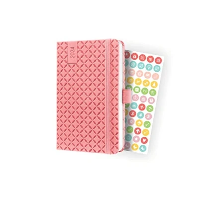 Afbeelding van Sigel agenda 2024 Jolie Flair A6 hardcover 7 dagen / 2 pagina&#039;s rose pink SI J4110
