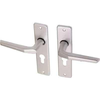 Afbeelding van Wovar Deurkruk met schild aluminium duimmodel PC55 Per Set
