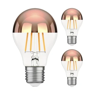 Afbeelding van ledscom.de 3 stuks E27 ledlampen, A60, warm wit (2600 K), 7,5 W, 839 lm, hoofdspiegel (roségoud)