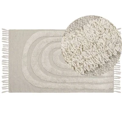 Afbeelding van Beliani HAKKARI Vloerkleed Beige 80 x 150 cm Katoen
