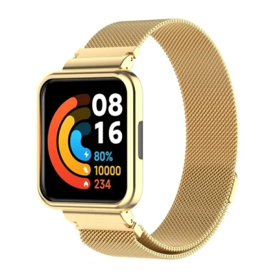 Afbeelding van Milanese bandje met case Goud Xiaomi Redmi Watch 2 (Lite)