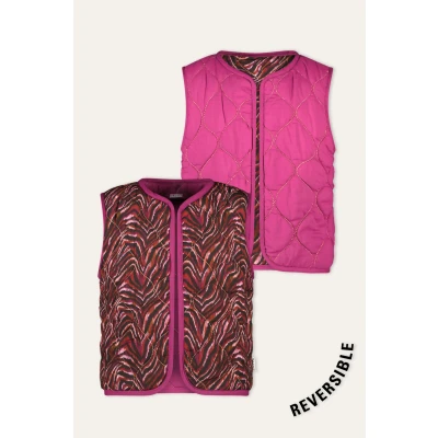 Afbeelding van Kinder Ginny Gilet Print Paars Gleeful AO Maat 2 B.Nosy