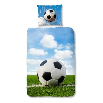 Afbeelding van Good Morning Kinderdekbedovertrek &quot;voetbal&quot; Multi (140x200/220 cm) Katoen Flanel