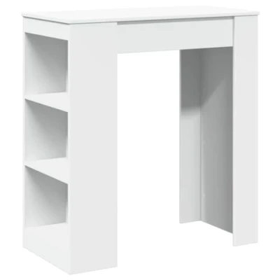 Afbeelding van vidaXL Bartafel met rekken 95x47x103,5 cm bewerkt hout wit