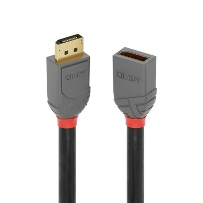 Image de Lindy Anthra Line Rallonge de câble DisplayPort (M) pour (F) 1.4 50 cm rond support 8K60Hz (7680 x 4320) noir