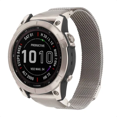 Afbeelding van imoshion QuickFit® Milanees bandje voor de Garmin Watch 22 mm aansluiting Starlight