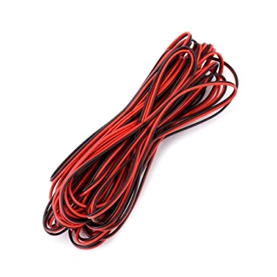 Afbeelding van QWORK® Elektrische kabel 22 AWG 10 m 2 aderig zwart rood verlengkabel voor ledstrips en elektronische bedrading