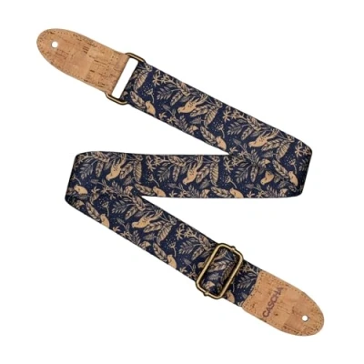 Afbeelding van CASCHA Veganistische ukelele riem, Midnight Birds, verstelbare en comfortabele riem van milieuvriendelijke materialen, duurzaam elegant, past bij