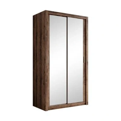 Afbeelding van Meubella Kledingkast Blake Donker eiken 120 cm