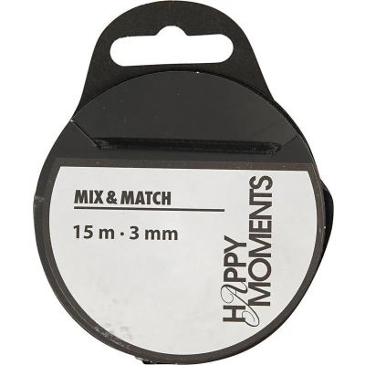 Afbeelding van Happy Moments Satijnlint 3 Mm X 15 M Zwart