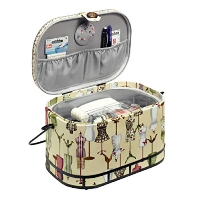 Afbeelding van Prym Werkmand Mannequin L Sewing Basketbal, katoen, zwart, wit, 30 x 20,5 19 cm
