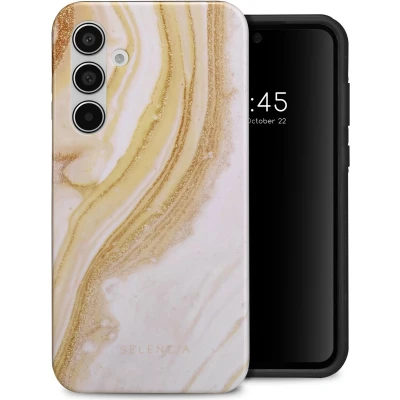 Afbeelding van Selencia Hoesje Geschikt voor Samsung Galaxy A55 Vivid Backcover Chic Marble Gold