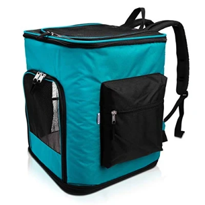 Afbeelding van Navaris Rugzak voor hond en kat vervoeren huisdier Huisdieren draagtas met buikriem 41 x 34,5 43 cm Belastbaar tot 12 kg