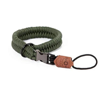 Afbeelding van C Rope The Claw Handgevlochten paracord camerariem met snelsluitsysteem, olijfgroen