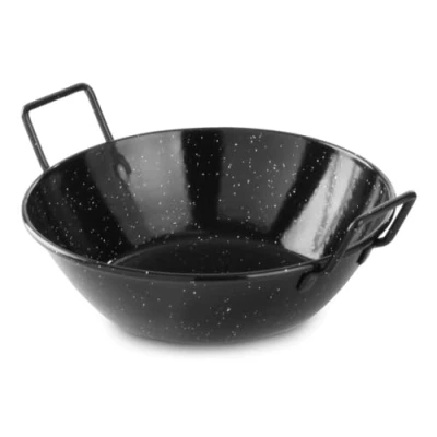 Afbeelding van HENDI Paella kom geëmailleerd diepe uitvoering, geschikt voor gasfornuis, elektrisch, glaskeramiek, vaatwasser, Ø 205 x H 57 mm, plat staal