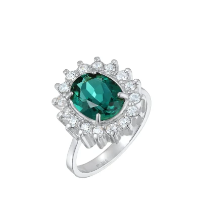 Afbeelding van Elli Royal Cocktail Ring, Dames, Maat: 54, Silber