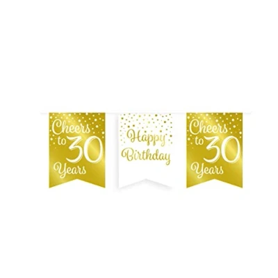 Afbeelding van Slinger Cheers to 30 years wit/goud 6m