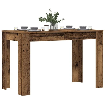 Afbeelding van Eettafel 120x60x76 cm bewerkt hout oud houtkleurig