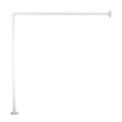 Afbeelding van MSV Gordijnroede voor hoekdouchegordijn, van aluminium, 80 x cm, wit