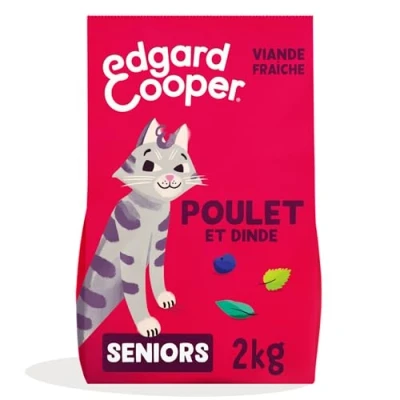 Afbeelding van 2x2kg Edgard &amp; Cooper Senior Kip, Kalkoen Kattenvoer