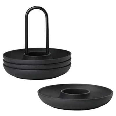 Afbeelding van Zone Eidop 4st M.houder Singles Black 22p046 Silic./metaal D11xh10cm