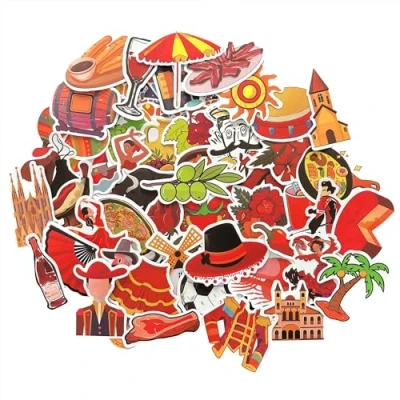 Afbeelding van Spaanse sticker koffer stickers vlag scrapbooking auto reizen Spain