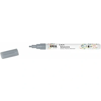 Afbeelding van Kreul 47221 fijne kleurstift voor het vormgeven, schrijven en versieren van kleine originele geschenken met ronde punt vormgeving, lijndikte 1 2 mm, zilver