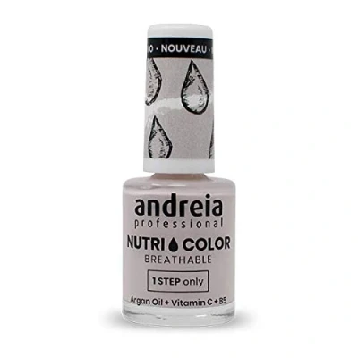 Afbeelding van Andreia NutriColor Professionele nagellak, ademend, veganistisch en dierproefvrij, nail art nagellak met langdurige glanzende afwerking, kleur NC4 paars, 10,5 ml