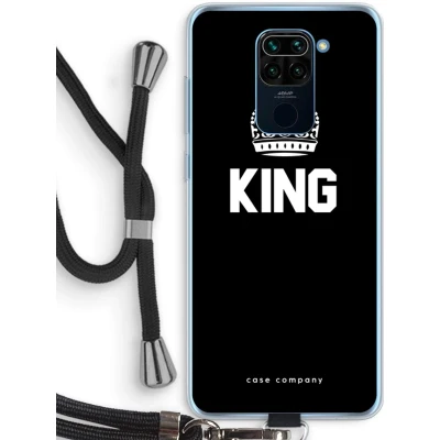 Afbeelding van Case Company® hoesje met Koord geschikt voor Xiaomi Redmi Note 9 King Zwart Telefoonhoesje Bescherming aan alle Kanten en Over de Schermrand