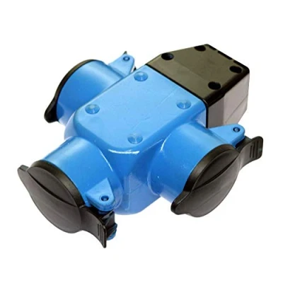 Afbeelding van AS Schwabe 60057 3 voudige koppeling Rubber 230 V Blauw IP44