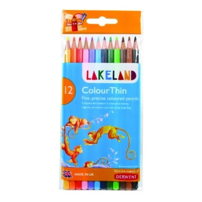 Afbeelding van Derwent Potloden Lakeland Colourthin Met 12 Kleurpotloden Zacht en Mengbaar Meerkleurig