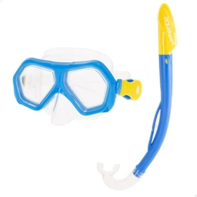 Afbeelding van Snorkelbril en buis voor Kinderen AquaSport Blauw (4 Stuks)
