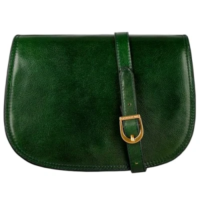 Afbeelding van Groen Leren Cross Body Tas MOONFLEET, Damestas, Schoudertas