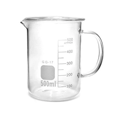 Afbeelding van QWORK® Maatbeker van borosilicaatglas met handvat, 500 ml