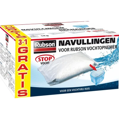 Afbeelding van Rubson vochtopnemer Classic navullingen 4x1000 gram