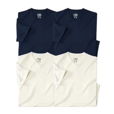 Afbeelding van Atlas for Men Set van 4 effen t shirts met V hals Heren Verkrijgbaar in grote maten 3XL