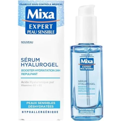 Afbeelding van Mixa Expert Sensitive Hyalurogel serum booster hydratatie 24 uur repulserend zuiver hyaluronzuur, vitamine B3 + B5