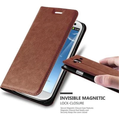 Afbeelding van Cadorabo Hoesje geschikt voor Samsung Galaxy S3 / NEO in CAPPUCCINO BRUIN Beschermhoes met magnetische sluiting, standfunctie en kaartvakje Book Case Cover Etui