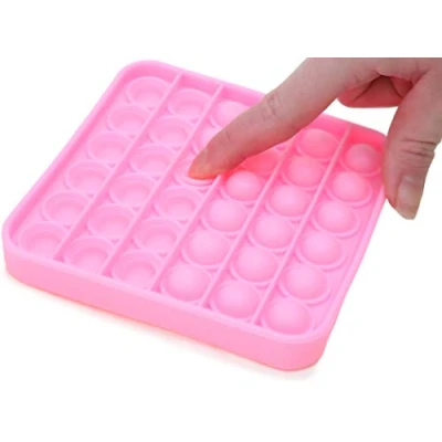 Afbeelding van Toyland® Push Bubble Pop &#039;Pop It&#039; Sensory Fidget Toy veel keuze (roze vierkant)