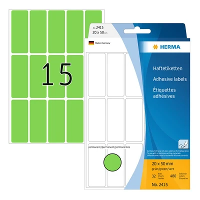 Image de HERMA étiquettes multi usage, 20 x 50 mm, vert, grand paquet contenu: 480 pièces 2415