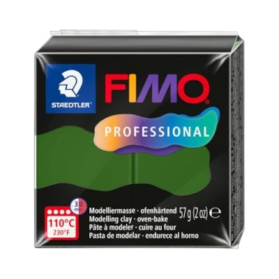Image de STAEDTLER FIMO Professional 8040 57 Pâte à modeler durcissante au four, spécialement conçue pour les professionnels et artistes, produit unique, vert feuille