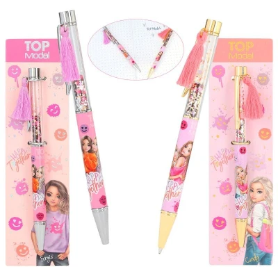 Afbeelding van TOPModel Pen Met Confetti Roze/Paars (Maat Naam: Candy) (