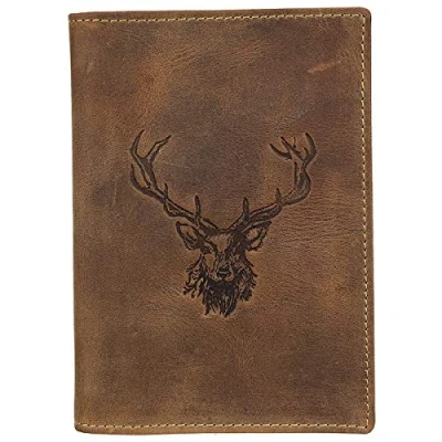 Afbeelding van Greenburry Vintage Hirsch lederen ID kaarthouder 12 cm, Bruin