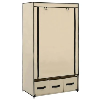 Image de vidaXL Garde robe Crème 87 x 49 159 cm Tissu282459