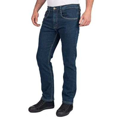 Image de Lee Cooper LCPNT219 Jean de travail extensible à 5 poches pour homme, bleu marine, 40W/S