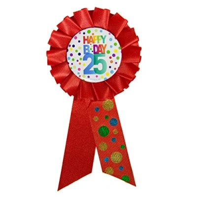 Afbeelding van Folat 25 Jaar Happy Birthday Stippen Rozet