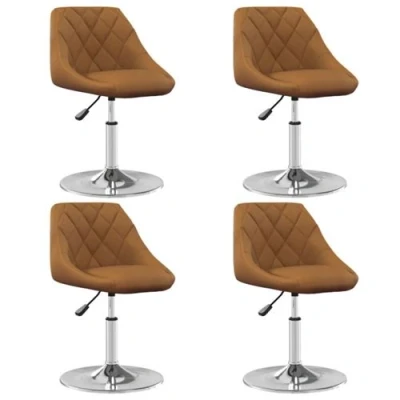 Image de vidaXL Chaises à manger lot de 4 marron velours3315352