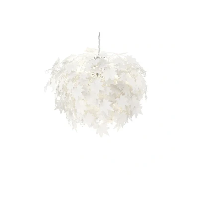 Afbeelding van Lindby Hanglamp 3lichts kunststof, metaal E27 wit, chroom