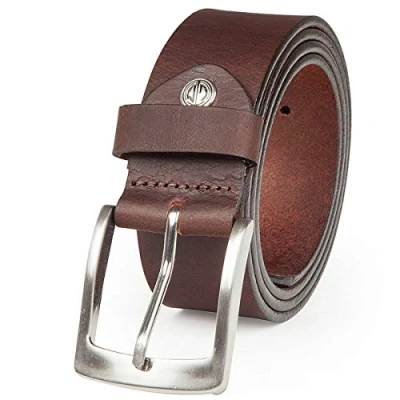 Afbeelding van Lindenmann buffelleren herenriem, 40 mm breed en 3,8 sterk, verstelbaar, riem, leren jeansriem, XL, bruin, Donkerbruin